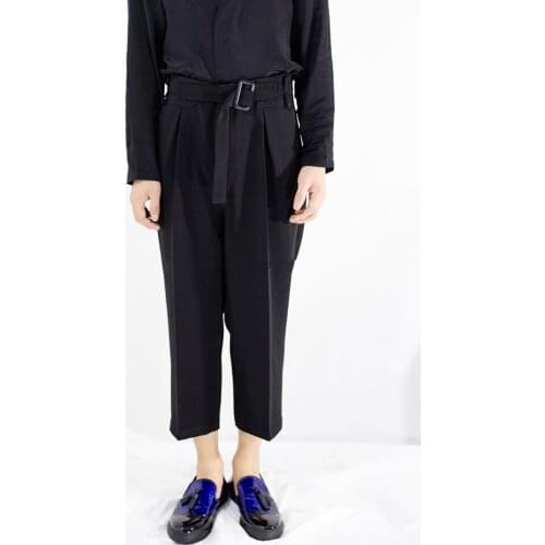 Mens casual pants loose flared pants 9 points