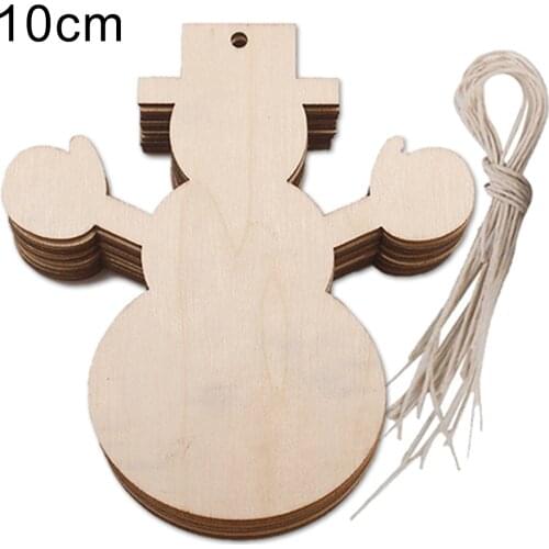 10PCS Unfinished Wooden Christmas Cutouts Ornaments Blanks Wood Slices with Hole for DIY Christmas Ornaments Hanging Decorations