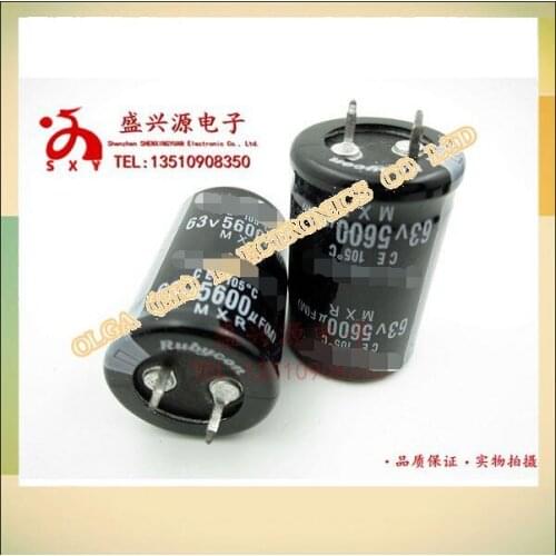 New stock hard feet aluminum electrolytic capacitor 63 v5600uf 5600 uf63v volume: 25 * 40