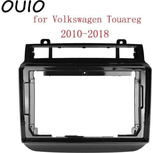 OUIO 9 inch car dashboard Double Din DVD frame decoration kit dashboard panel suitable for Volkswagen Touareg 2010-2018 frame