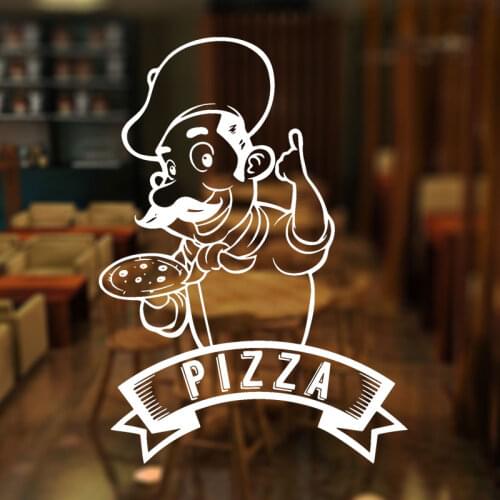 Pizza Pizzeria Logo Cook Sign Window Sticker Vinyl Art Home Decor For Kitchen Italian Restaurant Dinning Room Wall Decals 4130
