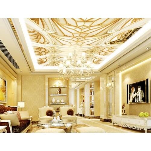 Custom 3d ceiling murals wallpaper for walls for ciling bedroom Watermark wave non-woven 3d wallpaper for ceiling