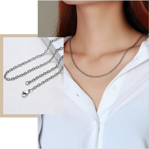 Simple Basic O Chains for Women,Never Fade Stainless Steel Links Collar Gifts Jewelry,3 mm Width, 55 60 70cm Length