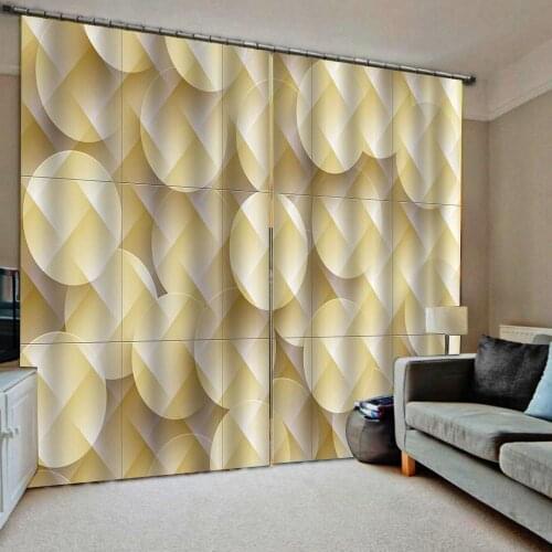 Luxury 3D Window Curtains Living Room wedding bedroom 3d beige background curtains for bedroom