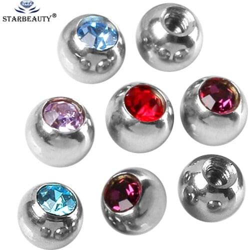 10pcs Mix Color 3 4 5 6mm Stainless Steel Piercing Ball 14/16G Lip Eyebrow Tongue Belly Navel Ring Body Jewelry Piercing Parts