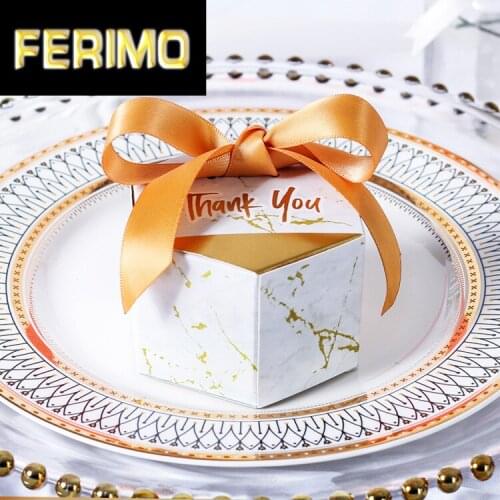 Hexagon Candy Box Favor Box For Wedding With Marbling Paper Candy Bags Gift Boxes Guest Gift Box