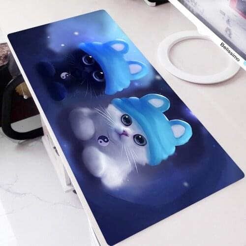 Cute Cat Mouse Pads Pc Gamer Complete Kawaii Accessories Gaming Mousepad Custom Pad Mats For Xxl Gamers Diy Deskmat Desk Mat Xl
