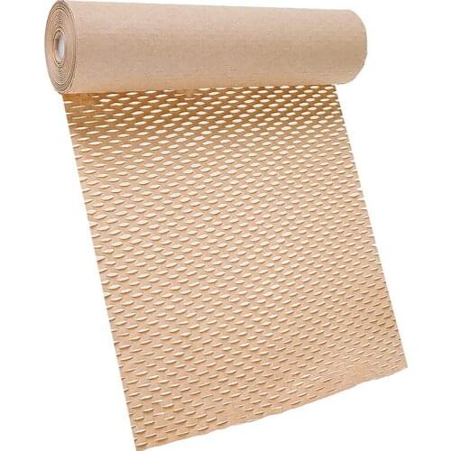 Honeycomb Packaging Paper Cushioning Kraft Paper Wrap Roll 11.8 Inch x 65 feet Eco-Friendly Honeycomb Protective Wrap
