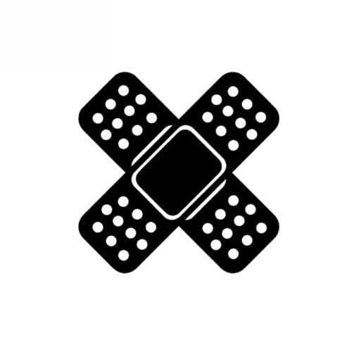 SZWL Cross Band Aid Vinyl Car Sticker Creative Decal Funny JDM Racing Waterproof Sunscreen Decals Auto Accessories,13cm*13cm