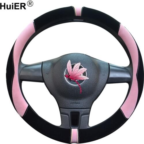 Universal Car Steering Wheel Cover 5 Colors Plush Warm Lovely Volant For Girls Women Car Accessories Braid on the Steering wheel