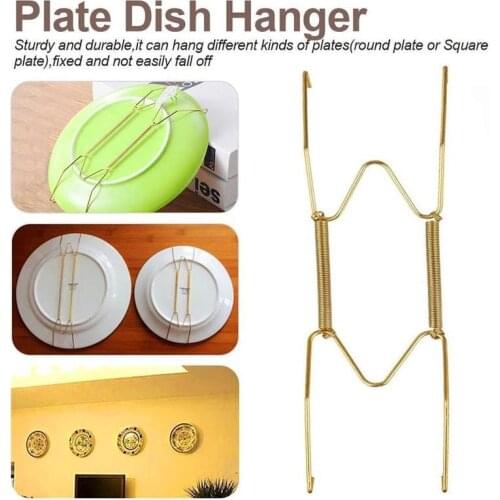 Plate Hanger Holder Wall Display Plate Dish Hangers Storage Kitchen Holder Plate Tools Home Supplies Spring Invisible Hook R0B0