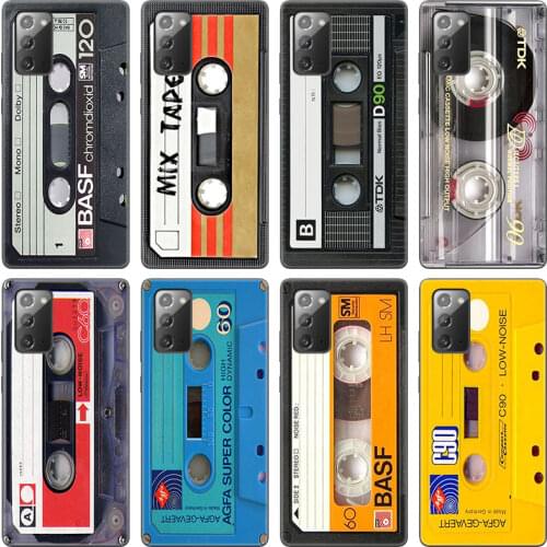 Vintage Cassette tape retro style Black Case For Samsung Galaxy S20 S21 FE S10 Lite Note 20 10 Lite S8 S9 S10E S10 Plus Ultra