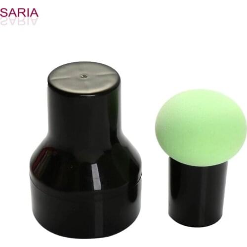 1pc makeup sponge cute mushroom head cosmetic dry & wet dual purpose powder puff large with tamp box package