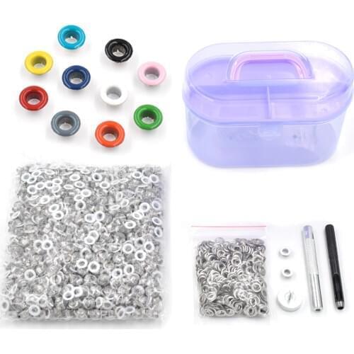 1000 sets 5mm Eyelets+Install Tools 10 colors Paint color Rivets Metal hole Multicolor eyelets DIY handmade accessories