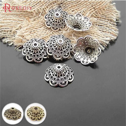 20474)20PCS 8*18MM Antique Style Plated Alloy Big Beads Caps Diy Handmade Jewelry Findings Jewelry Accessories Wholesale