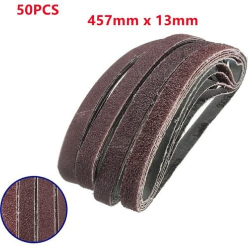 50pcs/Pack For Air Belt Sander Powerfile Sanding Sander 13mm x 457mm Belts Paper Grit 60/80/100/120/150/180/240/320/400/600