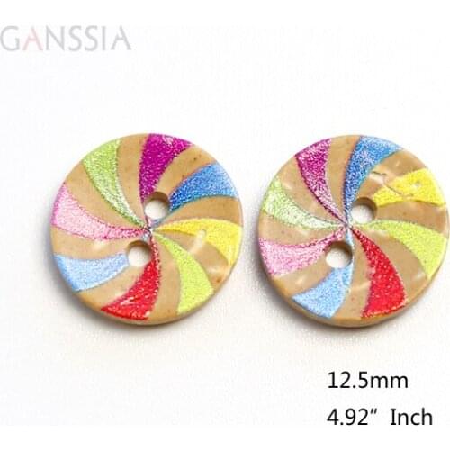 50pcs/lot Size:12.5mm Multicolour coconut round buttons, Sewing button for DIY, Garment accessories (KK-1059)