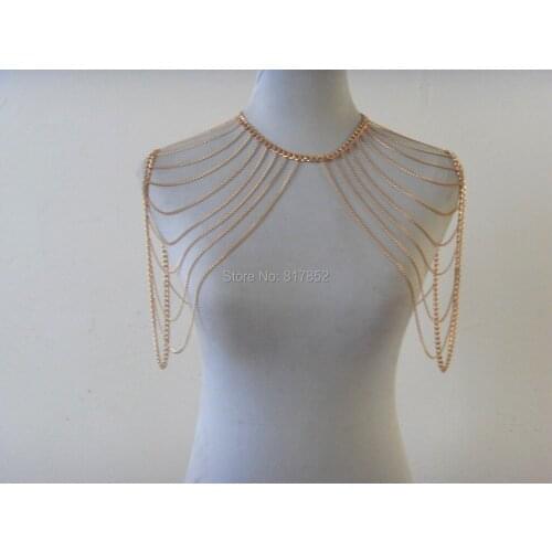 FREE SHIPPING NEW STYLE B20 Gold colour CHAINS JEWELRY DOUBLE SHOULDERS CHAINS JEWELRY 3 COLORS