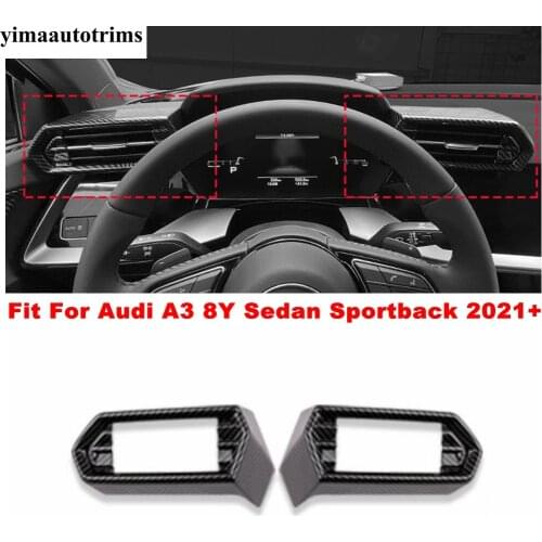 Car Side Front Air Vent Outlet Cover Trim Frame Inner Accessories Carbon Fiber Look Interior For Audi A3 8Y Sedan Sportback 2021