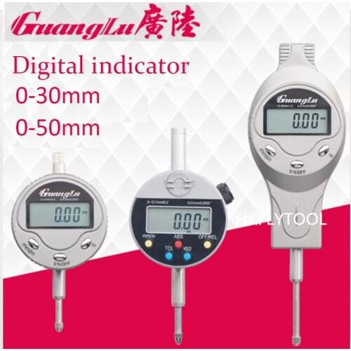 GUANGLU Digital Indicator 0-50mm/0.01mm Inch/Metric 0-30mm Dial Indicators Electronic Test Gauge Micrometer Measuring Tool