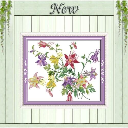 Flowers bloom Lily decor diy Painting Counted Print on the canvas DMC 14CT 11CT NKF Cross Stitch Needlework Kits Embroidery Sets
