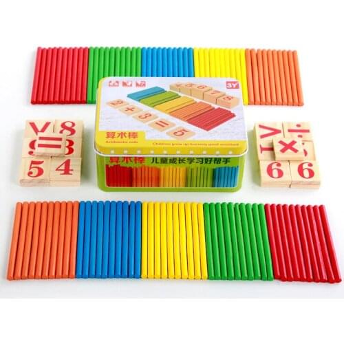 Kids Wooden Arithmetic Stick Training Educational Baby Toys Early Childhood Education Infant Math Teaching Equipment Accessories