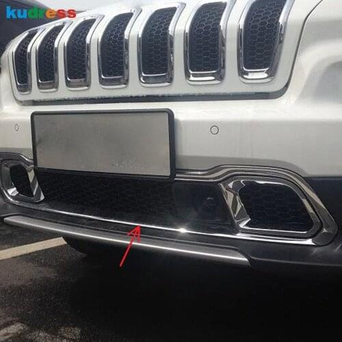 For Jeep Cherokee 2014 2015 2016 2017 2018 Chrome Front Center Grille Racing Bumper Protector Cover Trim Car Styling Accessories