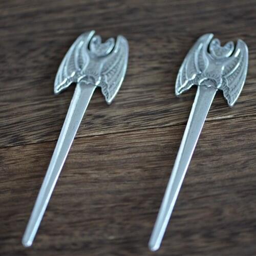 Langhong 1PCS Wicca Pagan Medieval Vintage Gothic Bat Hair Sticks For Women Cosplay Hairpin Halloween Gift