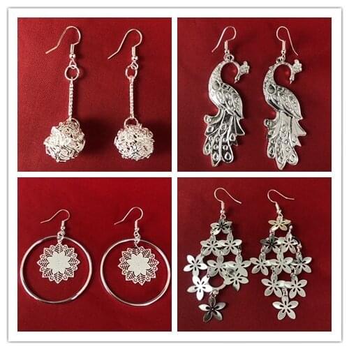 LosoDo Ethnic style jewelry new style Miao silver earrings for women fashion personality Simple Earrings fashion accessories