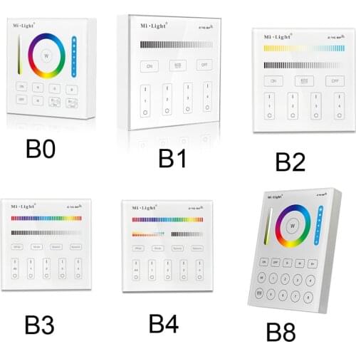 Milight B0 B1 B2 B3 B4 B8 4-Zone 8 Zone 2.4GHz Wireless WIFI Touch Panel Dimmer/RGBW/RGB + CCT LED Smart Remote Controller