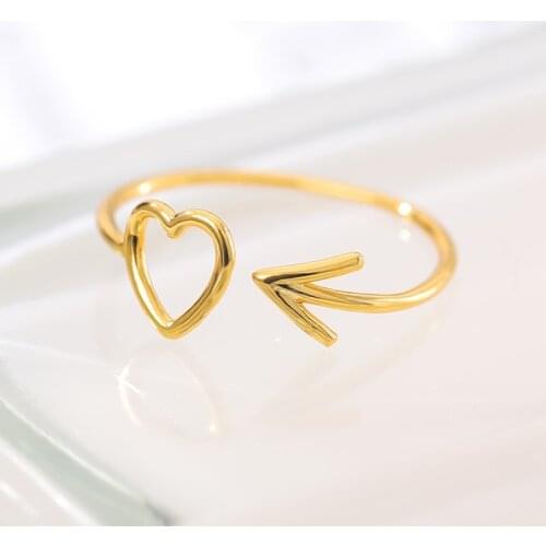 Fashion Arrow With Heart Rings Womens Fashion Wedding Ring Bridesmaid Gifts
