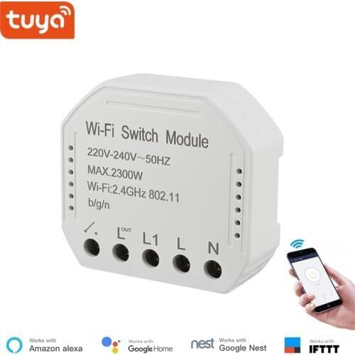 Tuya smart WiFi switch module turn your old switch into smart , compatible with alexa , google home ,IFTTT , timer switch module