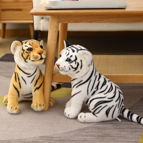 23/27/33cm Cute Sitting Tiger Plush Toys Cute Lifelike Stuffed Soft Simulation Tiger Pillow for Baby Girls Birthday Decor Gifts