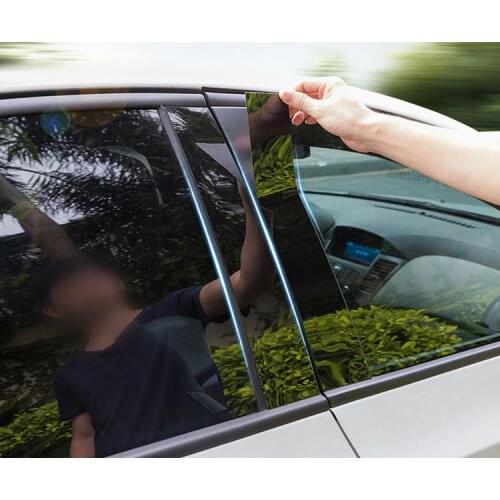 For hyundai IX35 ELANTRA 2014-2015 2017-2018 Verna MISTRA Window Central column Decoration Black mirror trim sticker