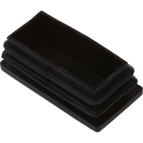 LBER Plastic Rectangle Tube Inserts End Blanking Cap 25x50mm 10 Pcs Black