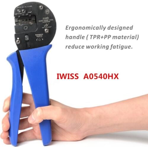Hand Crimping Plier Tools A0540HX Crimper Ratchet Crimping Tool works for AWG 26-12 Harting Han C,Han D,Han-E Contact or C