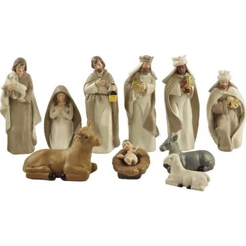 Christ Birth Of Jesus Ornament Gifts Nativity Scene Crafts Resin Christmas Manger Decoration Catholic Miniatures Figurines