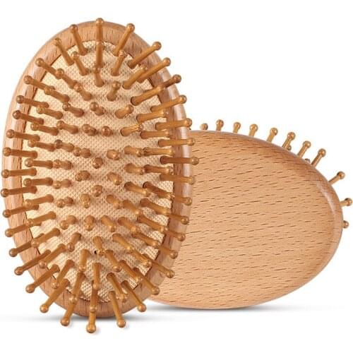 Hair Brush Comb wood Airbag comb Egg Round Shape Soft Styling Tools Hair Brushes Detangling Comb Salon Hair Care Comb For Travel