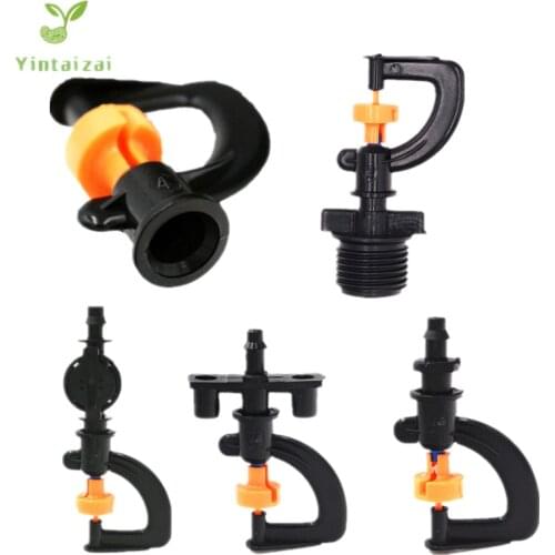 360Degree Rotary Sprinkler Irrigation Sprayer Garden Micro Sprinkler Greenhouse Rotating Nozzle Micro Drip Irrigation Fittings