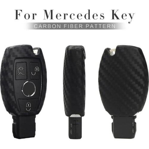 Silica Gel Car Key Case Cover For Mercedes Benz Accessories CLA AMG W205 W213 W176 W210 CLK GLA W203 W204 W211 W177 Key Ring
