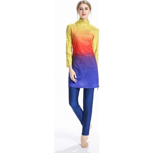 Modest Muslim Swimwear Women Full Coverage Islamic Swimsuit Hijab Swimming Beachwear Muslims Beachwear Swim Suit S-4XL