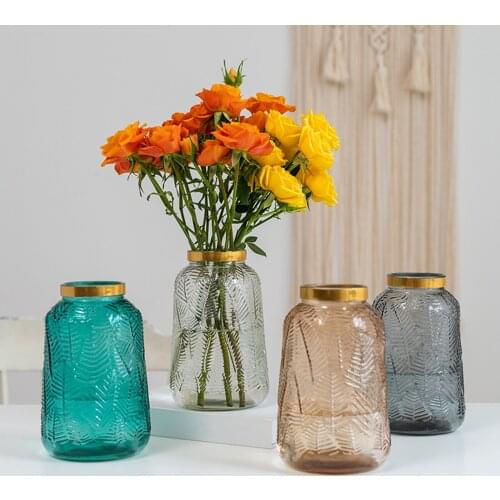 Glass Flower Vase Table Dried Flower Floral Vase Bouquet Holder Flower Arrangement Home Living Room Office Wedding Decor Gift