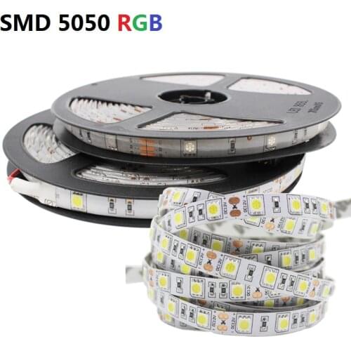 SMD 5050 RGB LED Strip Light Waterproof 5M LED Light Leds Tape Diode Ribbon Flexible Controller DC 12V Red Blue Green Warm White