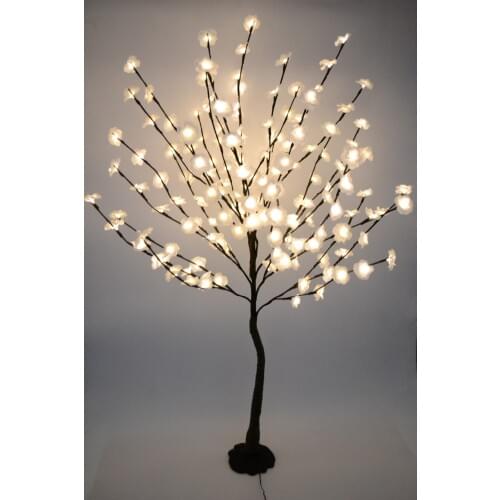 52" 160 LED Blossom Mini Rose Flower Tree Light With Base Nature Trunk Holiday New Year Wedding Luminaria Decorative Tree Ligh