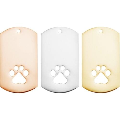 100% Stainless Steel Military Dogtag Blank For Engrave Rose Gold/Gold/Silver Color Metal Military Plates Mirror Polished 10pcs