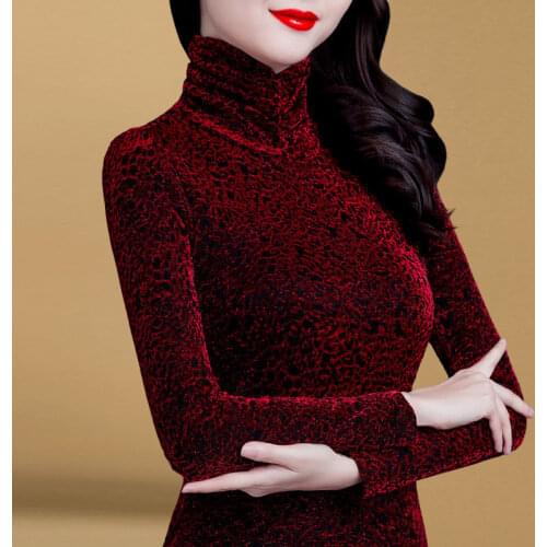 Women Blouse Turtleneck Mesh Top Spring, Autumn Winter Blouse Shirts Ropa De Mujer