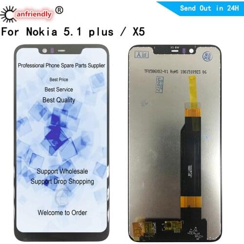 LCD For Nokia 5.1 plus TA-1120 1105 1102 LCD Display Touch panel Screen sensor Digitizer Assembly for Nokia X5 lcd replacement