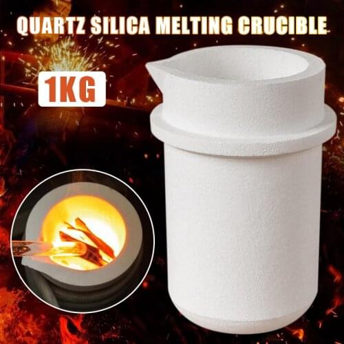 1kg Quartz Silica Melting Crucible Pot White Quartz Silica Metal Gold Silver Brass Copper Casting for DIY Metal Smelting Tools