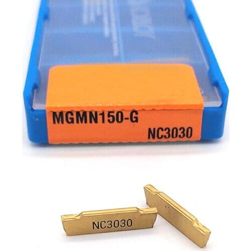10PCS MGMN150 G NC3030 slotted carbide blade MGMN 150 high quality lathe tool turning tool separation slotting tool separation