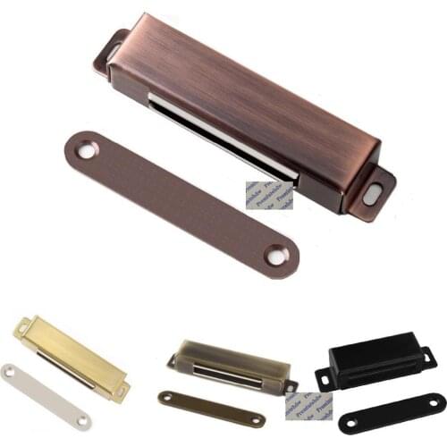 10Pcs Stainless Steel Rectangle Cabinet Door Magnetic Catch Latch With Screws Silver Antique Bronze Gold Matte Black